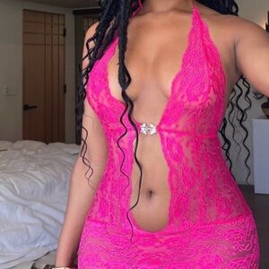 Pink Plastic Babez pink mesh dress